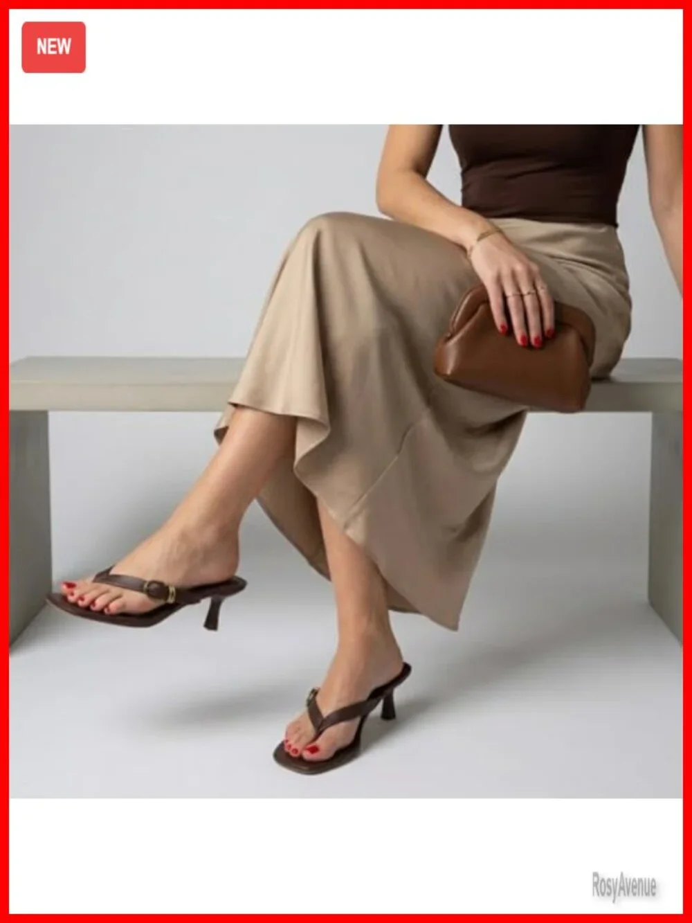 Low Heel Dressy Sandals with Adjustable Buckle - Kitten Heels for Women